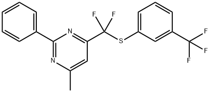 4-(DIFLUORO([3-(TRIFLUOROMETHYL)PHENYL]SULFANYL)METHYL)-6-METHYL-2-PHENYLPYRIMIDINE Struktur