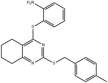 2-((2-[(4-METHYLBENZYL)SULFANYL]-5,6,7,8-TETRAHYDRO-4-QUINAZOLINYL)SULFANYL)ANILINE Struktur