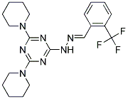 (E)-2,4-DI(PIPERIDIN-1-YL)-6-(2-(2-(TRIFLUOROMETHYL)BENZYLIDENE)HYDRAZINYL)-1,3,5-TRIAZINE Struktur