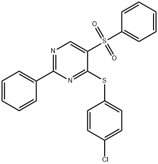 4-[(4-CHLOROPHENYL)SULFANYL]-2-PHENYL-5-(PHENYLSULFONYL)PYRIMIDINE Struktur