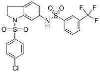 N-[[1-(4-CHLOROPHENYL)SULPHONYL]-2,3-DIHYDRO-(1H)-INDOL-6-YL]-3-(TRIFLUOROMETHYL)BENZENESULPHONAMIDE Struktur