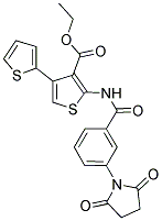 ETHYL 5'-{[3-(2,5-DIOXOPYRROLIDIN-1-YL)BENZOYL]AMINO}-2,3'-BITHIOPHENE-4'-CARBOXYLATE Struktur