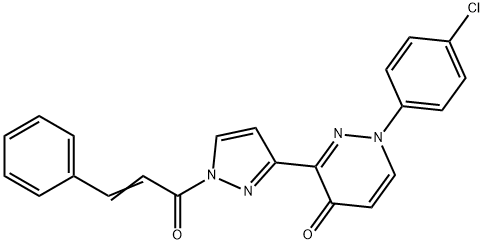 1-(4-CHLOROPHENYL)-3-(1-CINNAMOYL-1H-PYRAZOL-3-YL)-4(1H)-PYRIDAZINONE Struktur