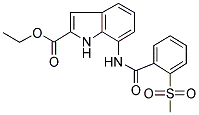 7-[[2-(METHYLSULPHONYL)BENZOYL]AMINO]INDOLE-2-CARBOXYLIC ACID, ETHYL ESTER Struktur