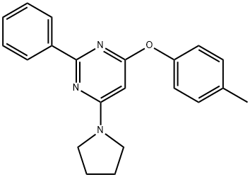 4-(4-METHYLPHENOXY)-2-PHENYL-6-(1-PYRROLIDINYL)PYRIMIDINE Struktur