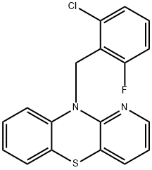 10-(2-CHLORO-6-FLUOROBENZYL)-10H-PYRIDO[3,2-B][1,4]BENZOTHIAZINE Struktur