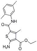 2-AMINO-5-(2,5-DIMETHYL-PHENYLCARBAMOYL)-4-METHYL-THIOPHENE-3-CARBOXYLIC ACID ETHYL ESTER Struktur