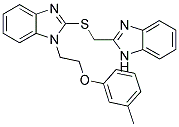 2-((1H-BENZO[D]IMIDAZOL-2-YL)METHYLTHIO)-1-(2-(M-TOLYLOXY)ETHYL)-1H-BENZO[D]IMIDAZOLE Struktur