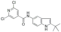 N-(2-TERT-BUTYL-(1H)-INDOL-5-YL)-2,6-DICHLOROPYRIDINE-4-CARBOXAMIDE Struktur