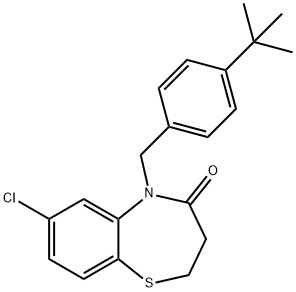 5-[4-(TERT-BUTYL)BENZYL]-7-CHLORO-2,3-DIHYDRO-1,5-BENZOTHIAZEPIN-4(5H)-ONE Struktur