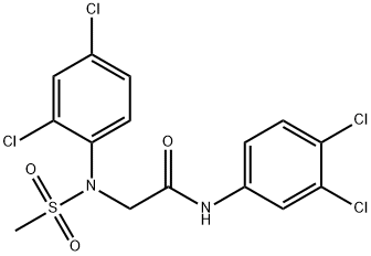 2-[2,4-DICHLORO(METHYLSULFONYL)ANILINO]-N-(3,4-DICHLOROPHENYL)ACETAMIDE Struktur