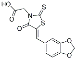 [(5Z)-5-(1,3-BENZODIOXOL-5-YLMETHYLENE)-4-OXO-2-THIOXO-1,3-THIAZOLIDIN-3-YL]ACETIC ACID Struktur