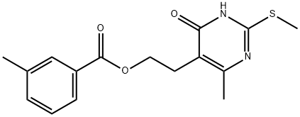 2-[4-METHYL-2-(METHYLSULFANYL)-6-OXO-1,6-DIHYDRO-5-PYRIMIDINYL]ETHYL 3-METHYLBENZENECARBOXYLATE Struktur