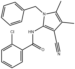 N-(1-BENZYL-3-CYANO-4,5-DIMETHYL-1H-PYRROL-2-YL)-2-CHLOROBENZENECARBOXAMIDE Struktur