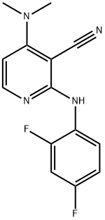 2-(2,4-DIFLUOROANILINO)-4-(DIMETHYLAMINO)NICOTINONITRILE Struktur