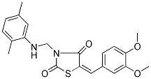 (5E)-5-(3,4-DIMETHOXYBENZYLIDENE)-3-{[(2,5-DIMETHYLPHENYL)AMINO]METHYL}-1,3-THIAZOLIDINE-2,4-DIONE Struktur