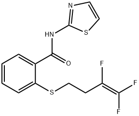 N-(1,3-THIAZOL-2-YL)-2-[(3,4,4-TRIFLUORO-3-BUTENYL)SULFANYL]BENZENECARBOXAMIDE Struktur