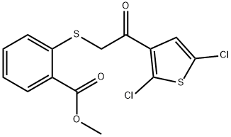 METHYL 2-([2-(2,5-DICHLORO-3-THIENYL)-2-OXOETHYL]SULFANYL)BENZENECARBOXYLATE Struktur