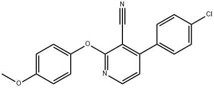 4-(4-CHLOROPHENYL)-2-(4-METHOXYPHENOXY)NICOTINONITRILE Struktur