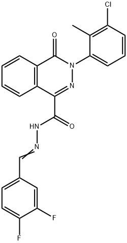 3-(3-CHLORO-2-METHYLPHENYL)-N'-[(E)-(3,4-DIFLUOROPHENYL)METHYLIDENE]-4-OXO-3,4-DIHYDRO-1-PHTHALAZINECARBOHYDRAZIDE Struktur