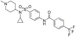 N-[4-((CYCLOPROPYL(1-METHYLPIPERIDIN-4-YL)AMINO)SULPHONYL)PHENYL]-4-(TRIFLUOROMETHYL)BENZAMIDE Struktur