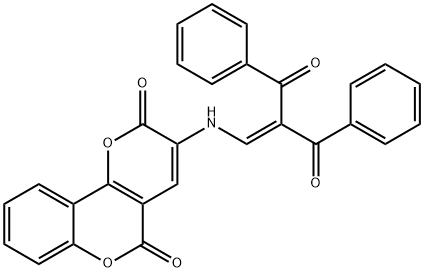 3-[(2-BENZOYL-3-OXO-3-PHENYL-1-PROPENYL)AMINO]-2H,5H-PYRANO[3,2-C]CHROMENE-2,5-DIONE Struktur