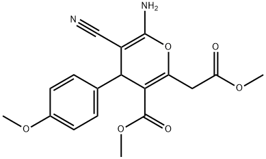 METHYL 6-AMINO-5-CYANO-2-(2-METHOXY-2-OXOETHYL)-4-(4-METHOXYPHENYL)-4H-PYRAN-3-CARBOXYLATE Struktur