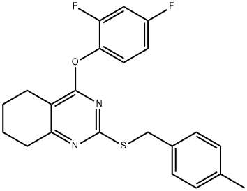 2,4-DIFLUOROPHENYL 2-[(4-METHYLBENZYL)SULFANYL]-5,6,7,8-TETRAHYDRO-4-QUINAZOLINYL ETHER Struktur