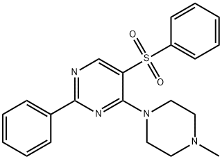 4-(4-METHYLPIPERAZINO)-2-PHENYL-5-(PHENYLSULFONYL)PYRIMIDINE Struktur