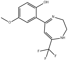 2-[2,3-DIHYDRO-7-TRIFLUOROMETHYL-1H-1,4-DIAZEPINE-5-YL]-4-METHOXYPHENOL Struktur