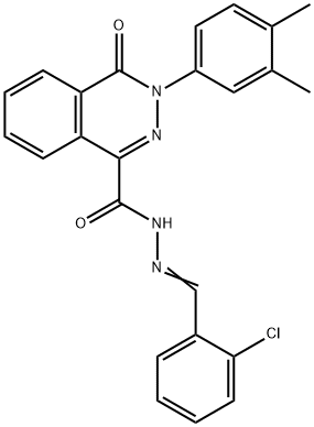 N'-[(E)-(2-CHLOROPHENYL)METHYLIDENE]-3-(3,4-DIMETHYLPHENYL)-4-OXO-3,4-DIHYDRO-1-PHTHALAZINECARBOHYDRAZIDE Struktur