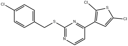 2-[(4-CHLOROBENZYL)SULFANYL]-4-(2,5-DICHLORO-3-THIENYL)PYRIMIDINE Struktur