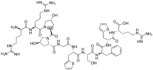 D-ARG-ARG-HYP-HYP-GLY-BETA-(2-THIENYL)-ALA-SER-D-PHE-BETA-(2-THIENYL)-ALA-ARG Struktur