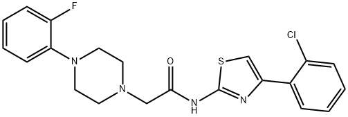 N-[4-(2-CHLOROPHENYL)-1,3-THIAZOL-2-YL]-2-[4-(2-FLUOROPHENYL)PIPERAZINO]ACETAMIDE Struktur