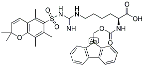 NB-FMOC-NW-(2,2,5,7,8-PENTAMETHYLCHROMANE-6-SULFONYL)-L-B-HOMOARGININE Struktur