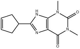 8-(3-CYCLOPENTENYL)-1,3-DIMETHYL-3,7-DIHYDRO-1H-PURINE-2,6-DIONE Struktur