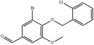 3-BROMO-4-[(2-CHLOROBENZYL)OXY]-5-METHOXYBENZALDEHYDE Struktur