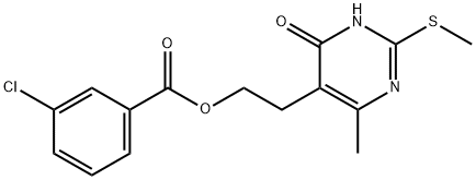 2-[4-METHYL-2-(METHYLSULFANYL)-6-OXO-1,6-DIHYDRO-5-PYRIMIDINYL]ETHYL 3-CHLOROBENZENECARBOXYLATE Struktur