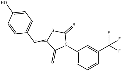 (5Z)-5-(4-HYDROXYBENZYLIDENE)-2-THIOXO-3-[3-(TRIFLUOROMETHYL)PHENYL]-1,3-THIAZOLIDIN-4-ONE Struktur