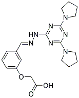 (E)-2-(3-((2-(4,6-DI(PYRROLIDIN-1-YL)-1,3,5-TRIAZIN-2-YL)HYDRAZONO)METHYL)PHENOXY)ACETIC ACID Struktur