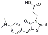 3-((5E)-5-[4-(DIMETHYLAMINO)BENZYLIDENE]-4-OXO-2-THIOXO-1,3-THIAZOLIDIN-3-YL)PROPANOIC ACID Struktur