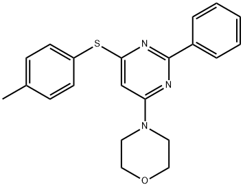 4-(6-[(4-METHYLPHENYL)SULFANYL]-2-PHENYL-4-PYRIMIDINYL)MORPHOLINE Struktur