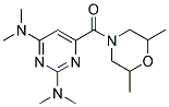 4-[(2,6-BIS(DIMETHYLAMINO)PYRIMIDIN-4-YL)CARBONYL]-2,6-DIMETHYLMORPHOLINE Struktur