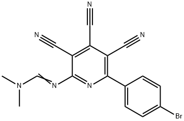 N'-[6-(4-BROMOPHENYL)-3,4,5-TRICYANO-2-PYRIDINYL]-N,N-DIMETHYLIMINOFORMAMIDE Struktur