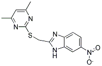 2-([(4,6-DIMETHYLPYRIMIDIN-2-YL)THIO]METHYL)-6-NITRO-1H-BENZIMIDAZOLE Struktur