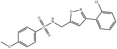 N-([3-(2-CHLOROPHENYL)-5-ISOXAZOLYL]METHYL)-4-METHOXYBENZENESULFONAMIDE Struktur