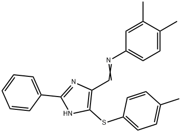 3,4-DIMETHYL-N-((5-[(4-METHYLPHENYL)SULFANYL]-2-PHENYL-1H-IMIDAZOL-4-YL)METHYLENE)ANILINE Struktur