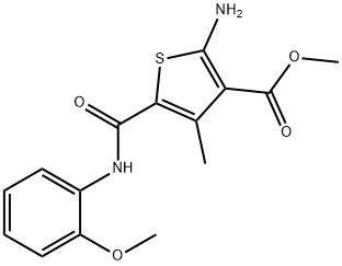 2-AMINO-5-(2-METHOXY-PHENYLCARBAMOYL)-4-METHYL-THIOPHENE-3-CARBOXYLIC ACID METHYL ESTER Struktur