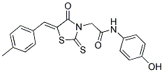 N-(4-HYDROXYPHENYL)-2-[(5Z)-5-(4-METHYLBENZYLIDENE)-4-OXO-2-THIOXO-1,3-THIAZOLIDIN-3-YL]ACETAMIDE Struktur