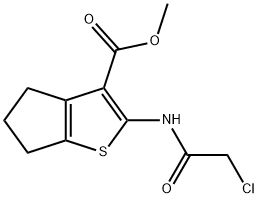 2-(2-CHLORO-ACETYLAMINO)-5,6-DIHYDRO-4H-CYCLOPENTA[B]THIOPHENE-3-CARBOXYLIC ACID METHYL ESTER|2-[(氯乙?；?氨基]-5,6-二氫-4H-環(huán)戊烷并[B]噻吩-3-甲酸甲酯